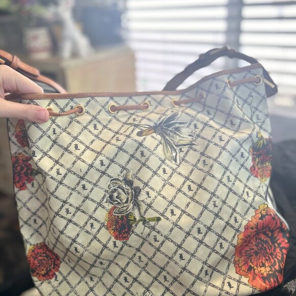 Rare L.A.M.B. Signature Marigold "Broadgate" Leather Bucket Hobo Bag - Picture 4 of 6